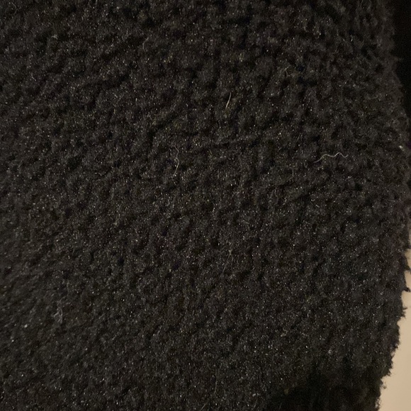 Roots Hoodie -  Mens Black/Gray Size M - Hooded Pullover Sherpa Fleece - Picture 3 of 5